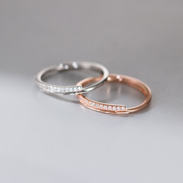 A43240 s925 sterling silver simple rhinestone elegant design fashion ring