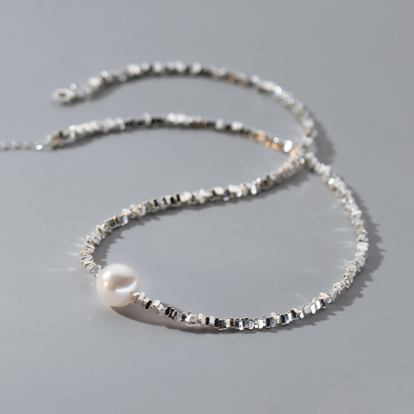 A38918 s925 sterling silver pearl elegant unique necklace