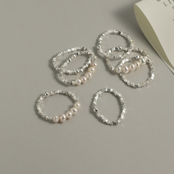 A41670 s925 sterling silver pearl fashion unique design ring