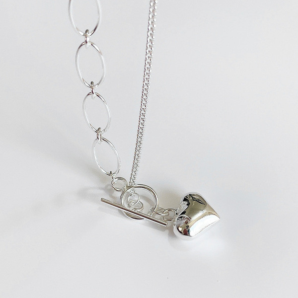 A32890 fashion 925 sterling silver heartshape necklace