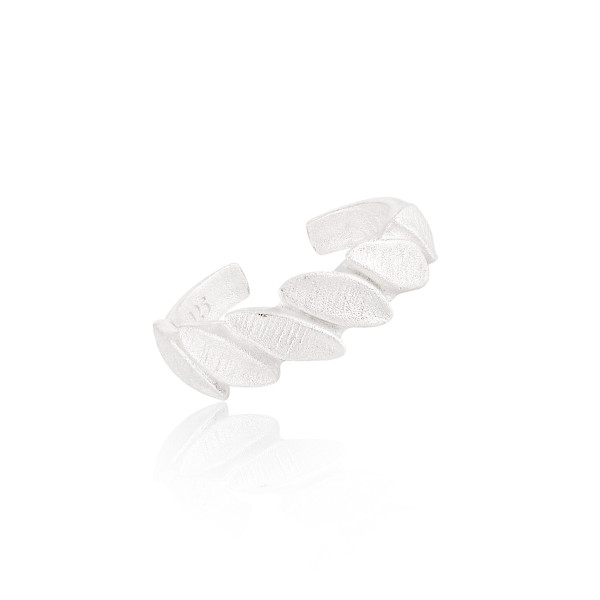 A44229 tree leaf s925 sterling silver simple adjustable ring