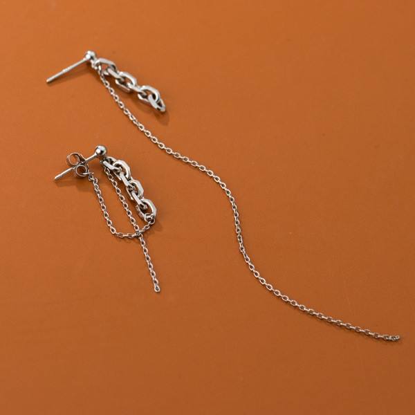 A34662 s925 sterling silver chic long tassel earrings