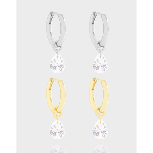 A42413 design teardrop cubic zirconia sterling silver s925 earrings