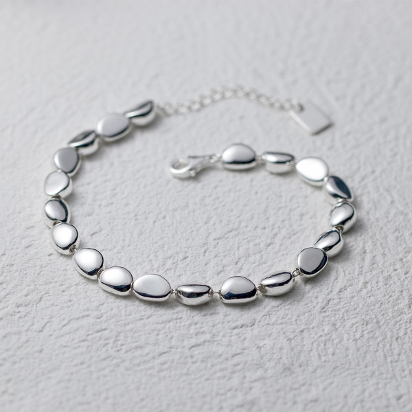 A43776 s925 silver trendy sweet initial charm bracelet