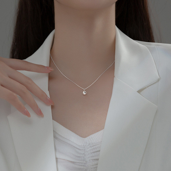 A34152 s925 sterling silver fashion circle necklace