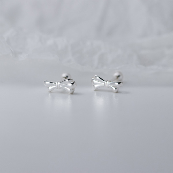 A42118 s925 sterling silver simple butterfly stud design earrings