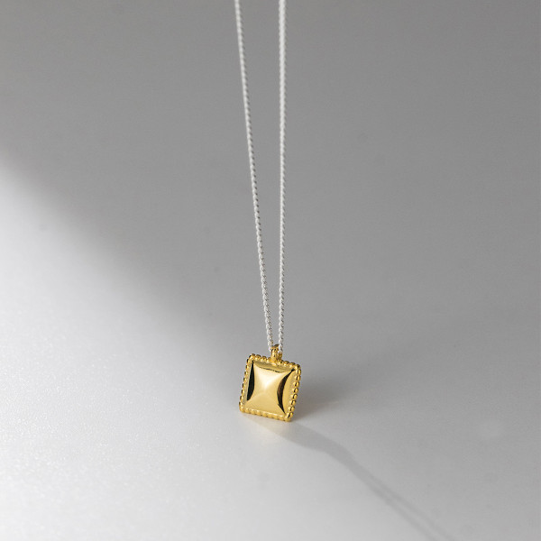 A35232 s925 sterling silver square necklace