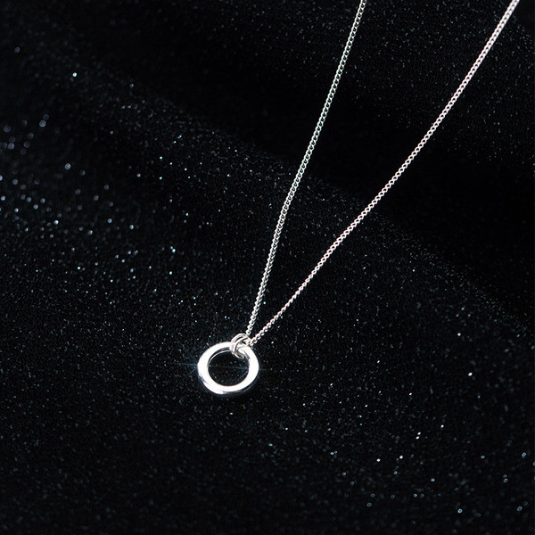 A34031 s925 sterling silver circle necklace
