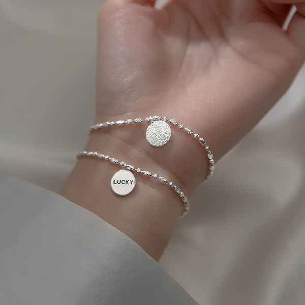A33346 s925 sterling silver silver charm bracelet