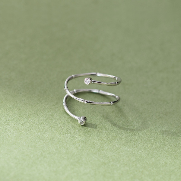 A45155 s925 sterling silver sweet dainty adjustable ring