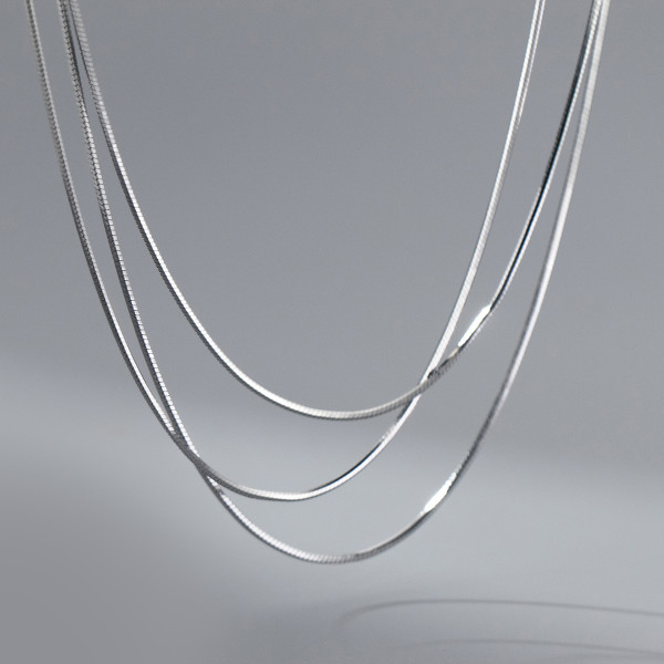 A40775 s925 sterling silver simple unique elegant necklace
