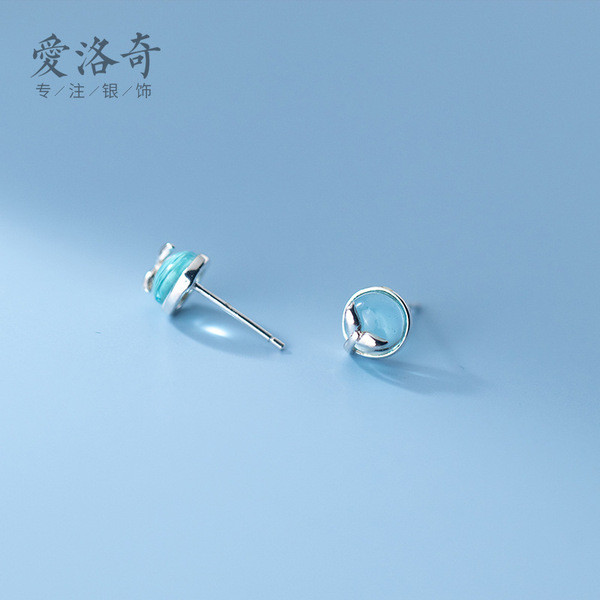 A33279 s925 sterling silver trendy simple chic earrings