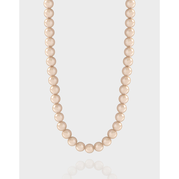 A41458 design champagne gold pearl sterling silver s925 necklace