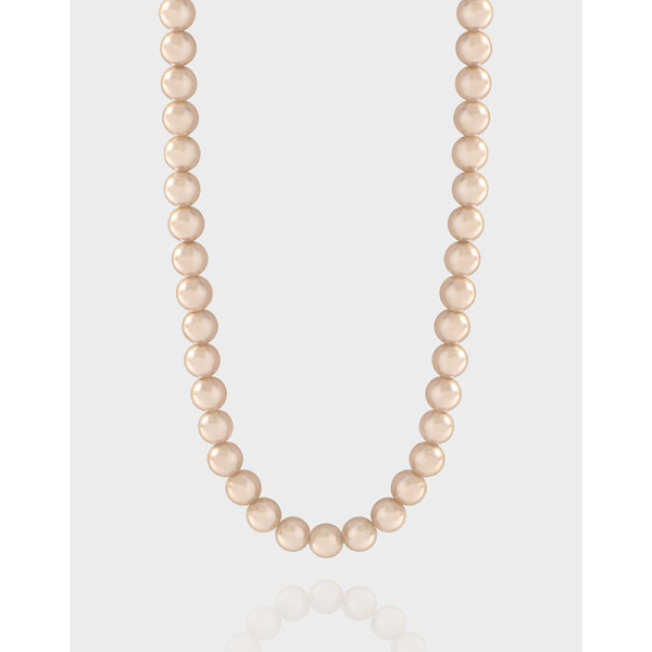 A41458 design champagne gold pearl sterling silver s925 necklace