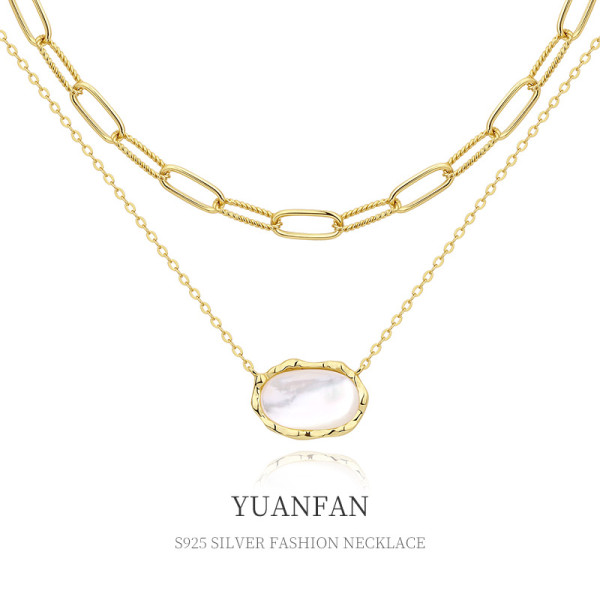 A35312 s925 sterling silver white necklace