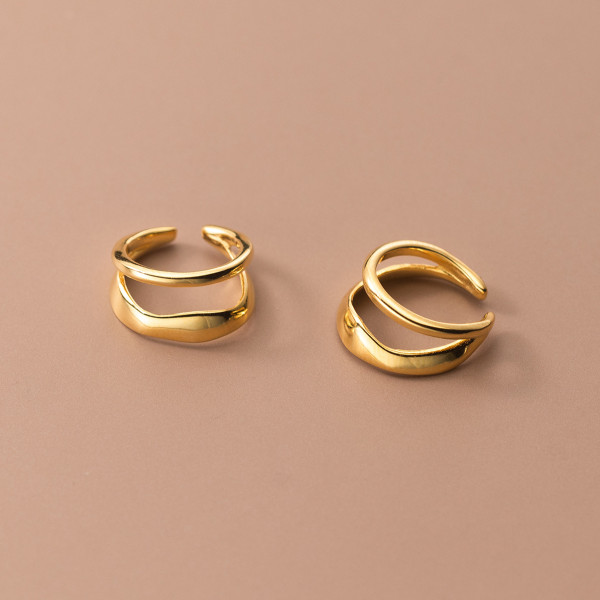 A35553 s925 sterling silver doublelayer bar clipon simple cute chic earrings