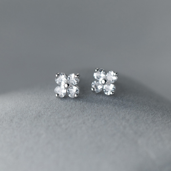 A37429 s925 sterling silver rhinestone stud trendy design earrings