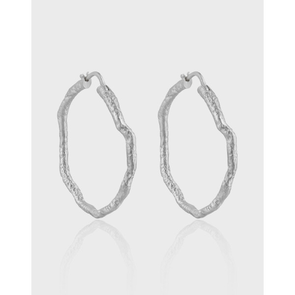 A39853 simple grade elegant quality geometric circle s925 sterling silver earrings