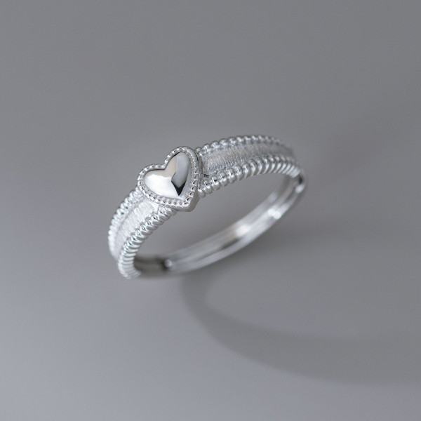 A46003 s925 sterling silver dainty simple elegant fashion heart ring