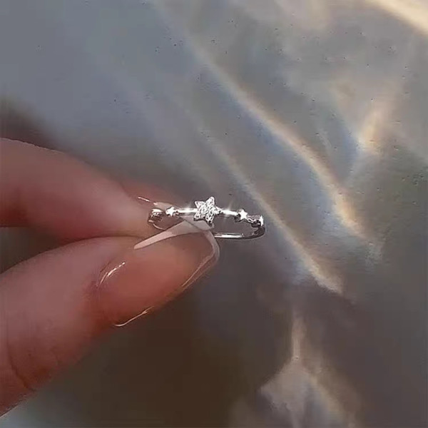 A44890 silver sweet rhinestone ring
