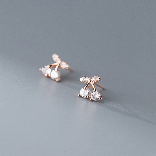 A35743 s925 sterling silver trendy rhinestone earrings
