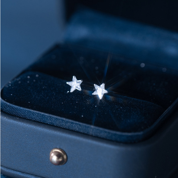 A35847 s925 sterling silver chic simple stars sweet star cute earrings