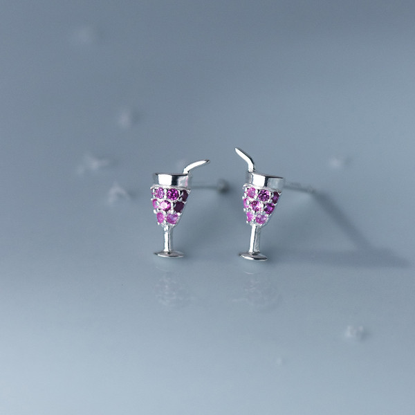 A38106 s925 sterling silver rhinestone stud design elegant earrings