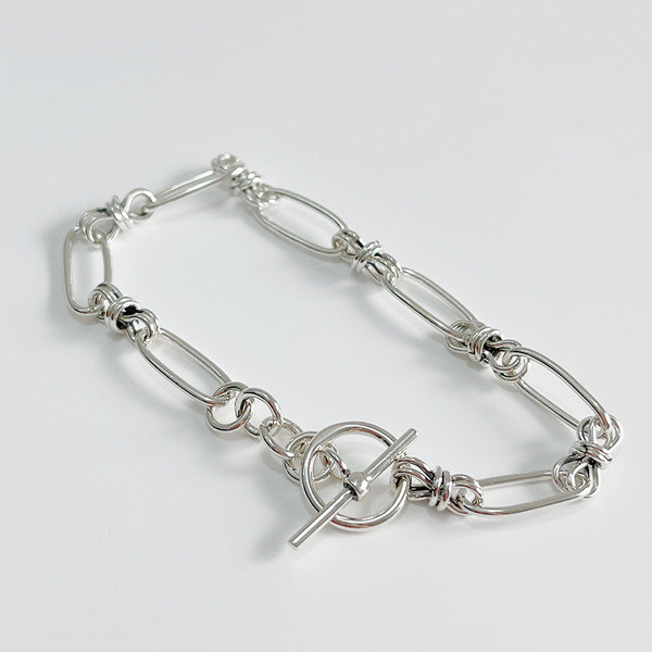 A32940 925 sterling silver simple chain bracelet