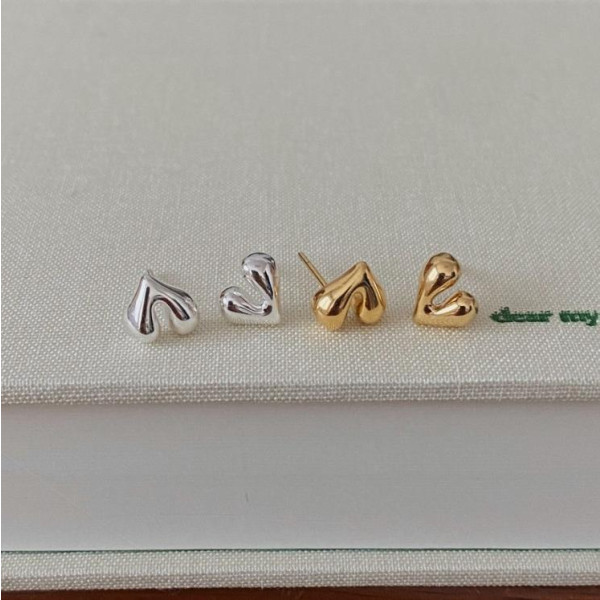 A37150 925 sterling silver heart earrings