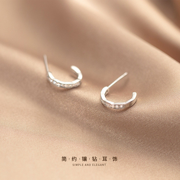 A32229 s925 sterling silver rhinestone trendy sweet fashion chicC earrings