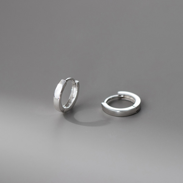 A45562 s925 sterling silver trendy sweet dainty simple circle stud earrings