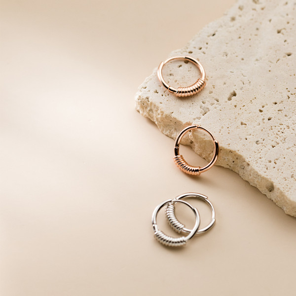 A35456 s925 sterling silver chic small trendy simple unique earrings