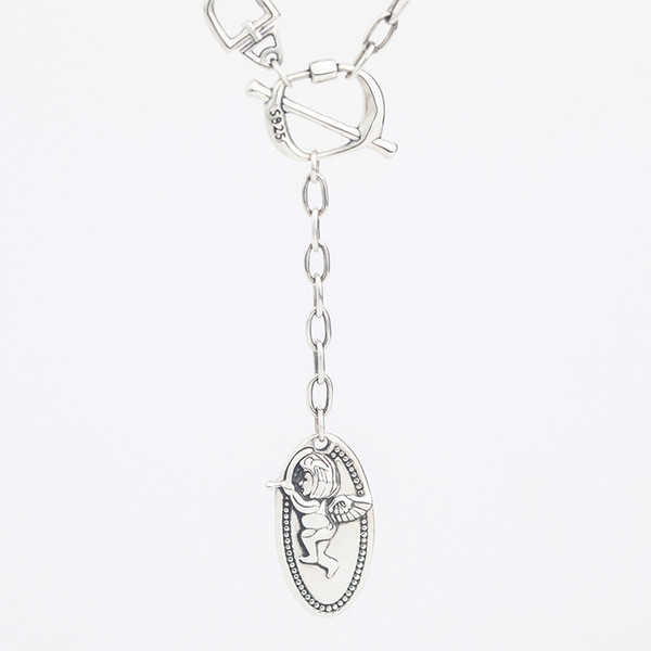 A32898 s925 sterling silver vintage fashion pendant simple necklace