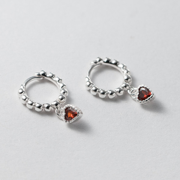 A40744 s925 sterling silver trendy rhinestone heart twist elegant earrings