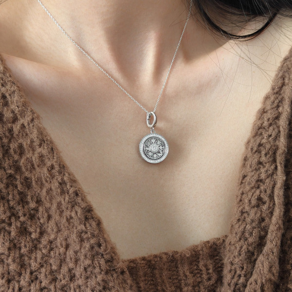 A45961 s925 sterling silver trendy sweet dainty rhinestone pendant pendant