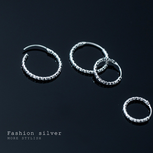 A32389 s925 sterling silver chic unique starlight hoop earrings