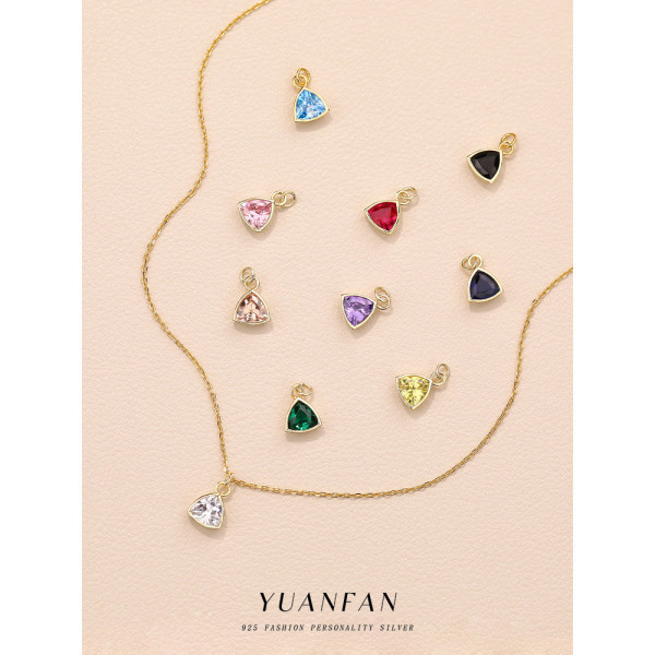 A43624 s925 sterling silver teardrop cubic zirconia beautiful necklace