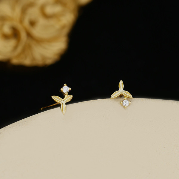 A40107 s925 silver piercing stud trendy rhinestone earrings