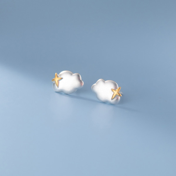 A36699 925 sterling silver stars earrings