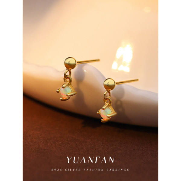 A40880 s925 sterling silver fashion opal stud earrings