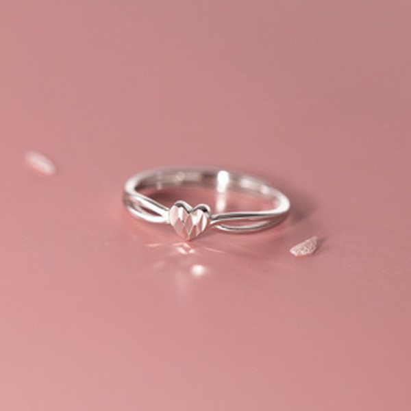 A40125 s925 silver heart hollowed bar sweet ring