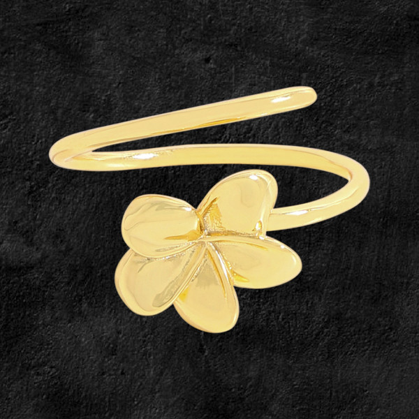 A45094 fashion flower goldplated gold sterling silver s925 ring