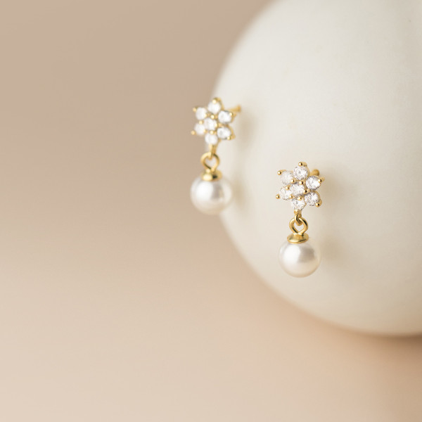 A35639 s925 sterling silver rhinestone pendant earrings