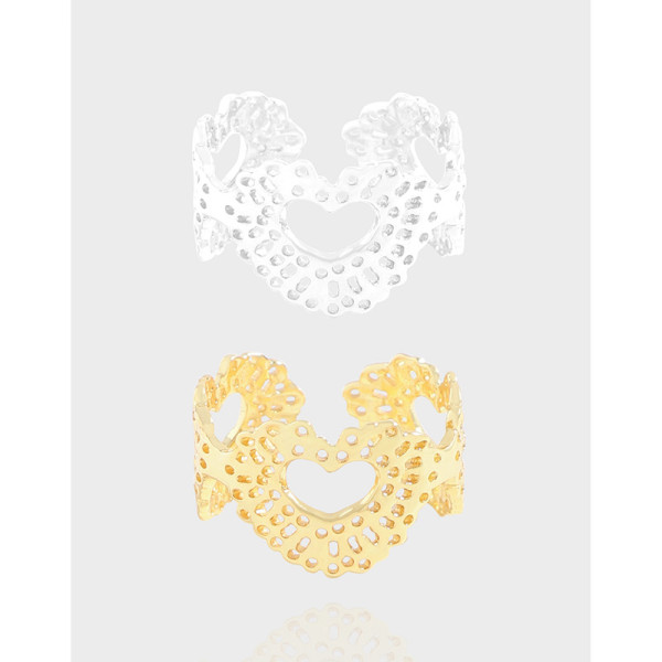 A40513 design hollowed heart lace sterling silver s925 ring