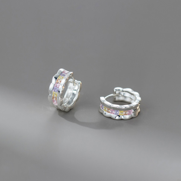 A45549 s925 sterling silver trendy sweet dainty rhinestone stud earrings