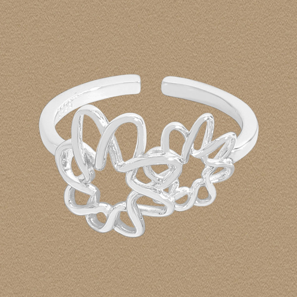 A45493 hollowed flower sterling silver s925 ring