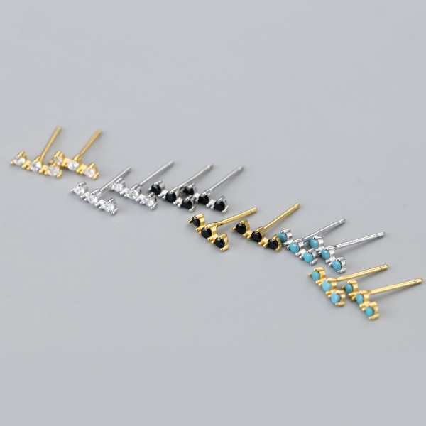 A37048 s925 sterling silver simple chic cute sweet rhinestone trendy rhinestoneM earrings