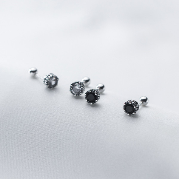 A35844 s925 sterling silver silver rhinestone earrings