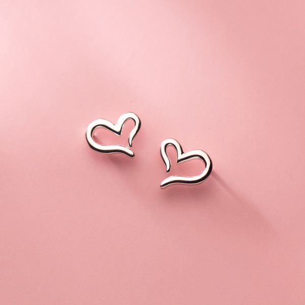A35423 s925 sterling silver fashion sweet heart earrings