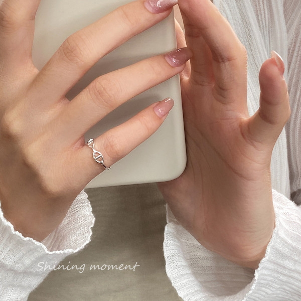 A43325 s925 silver hollowed simple elegant ring